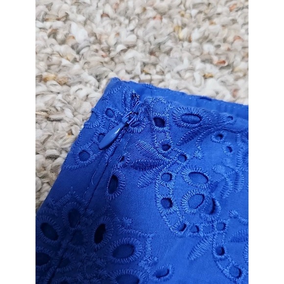 Talbots A-Line Skirt Women's Eyelet Royal Blue Sz 6 NWT cotton lined $109 32x20 - Picture 6 of 14